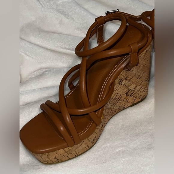 FINAL MARKDOWN Coutgo Womens Wedge Cork Platform Espadrilles, Brown, 6.5 NWT - Picture 8 of 12